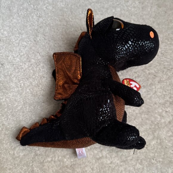 NWT TY Beanie Boo - MERLIN the Dragon 9" - Plush Black Dragon 2017 - Picture 14 of 14